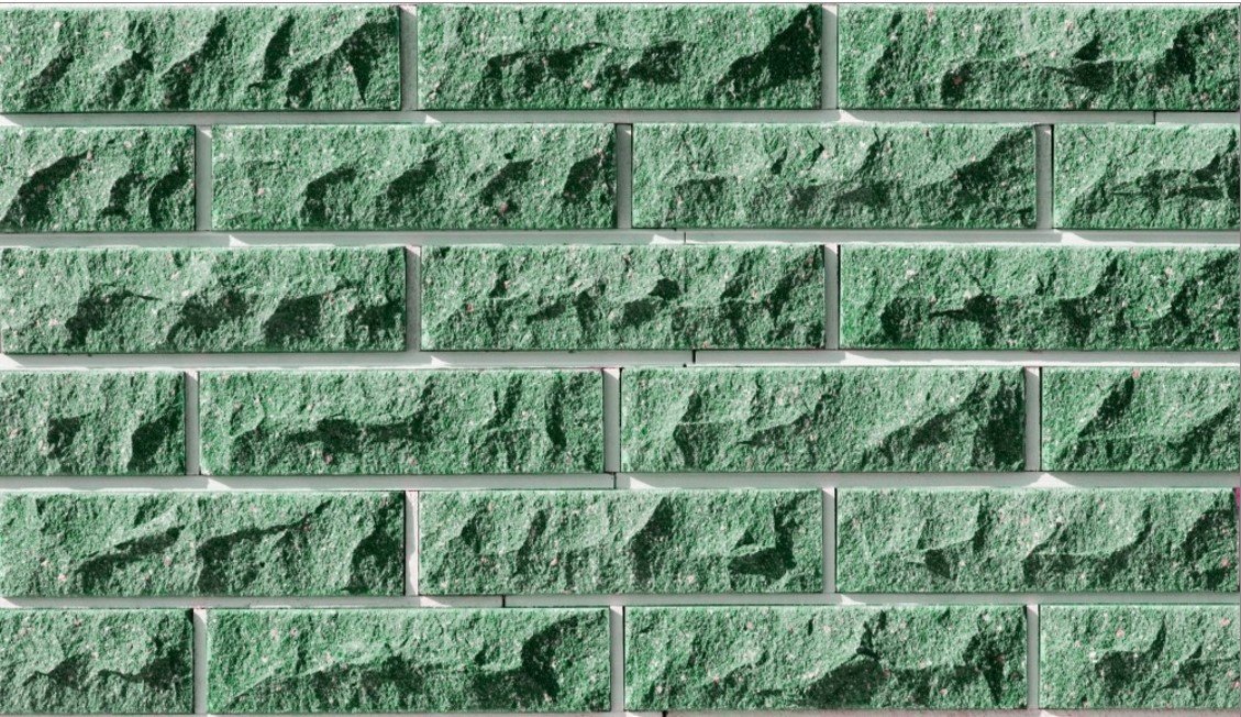 Фасадная плитка под кирпич LAND BRICK зеленая скала